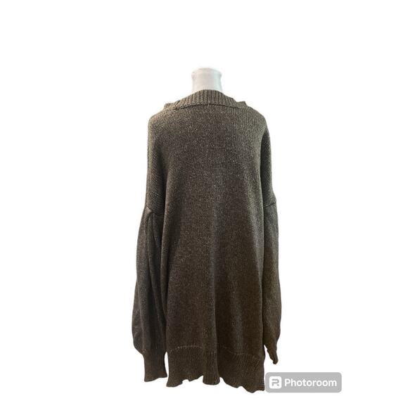 Ava & Viv Oversized Drop Shoulder Brown Tunic Sweater Size 2XL - Picture 2 of 5